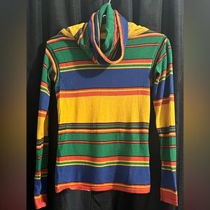 Multi stripe Stoned Immaculate fully fashioned sweater. 100% Wool.